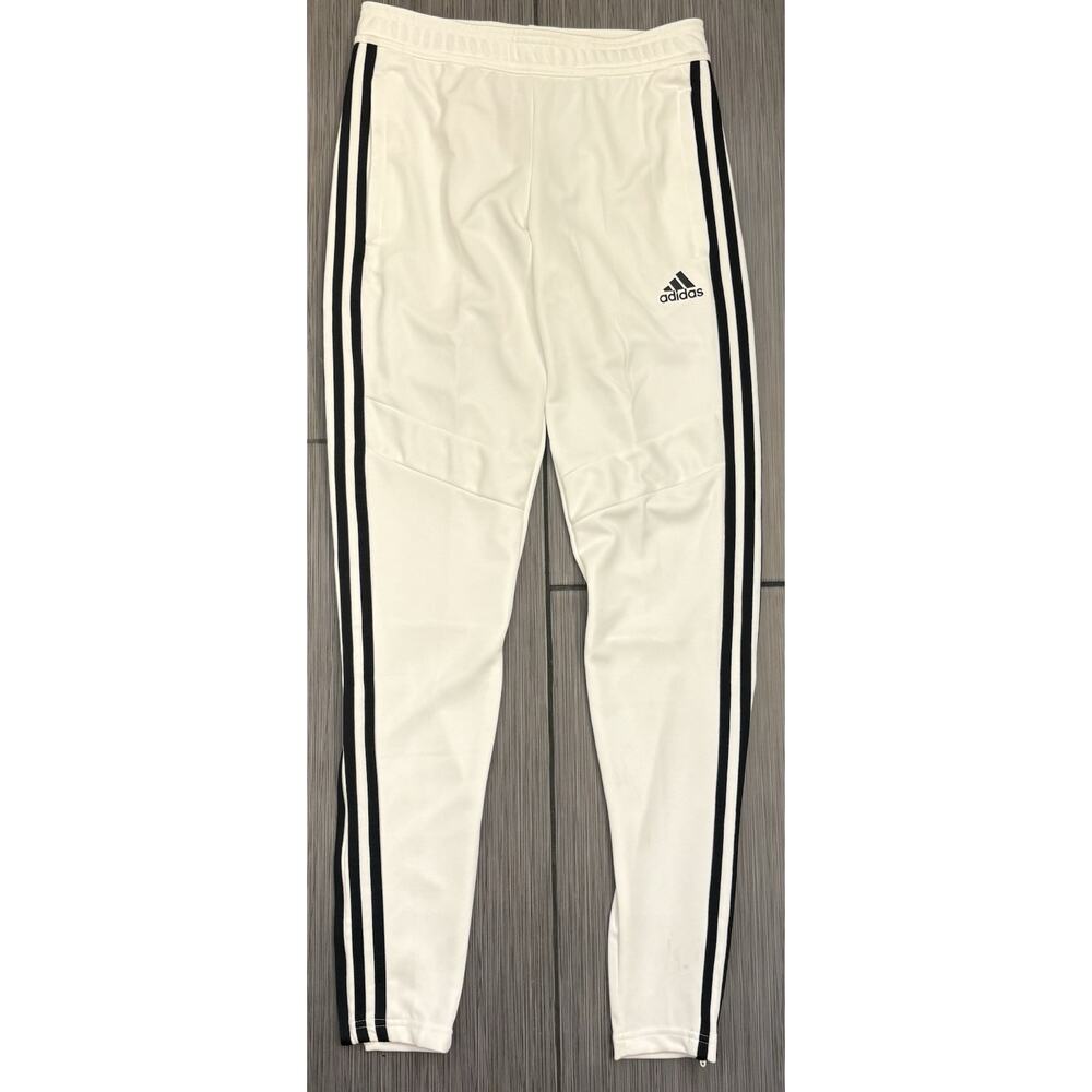 Adidas Tiro Training Pants Women’s Size XS White With Black Stripes Athletic